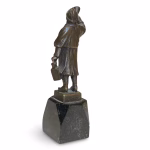 antique bronze statue richard w lang listed artist the night watchman