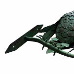 steel perched owl green painted full body 19" tall wall mounted