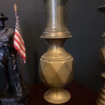 antique brass push up pair of canldesticks circa 1840