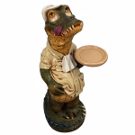 2 ft alligator or crocodile waiter butler statue with tray