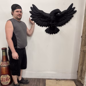 large wall hanging aluminum eagle statue 41 inches long