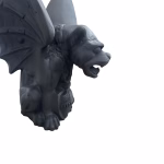 pair of aluminum gothic sitting winged gargoyles