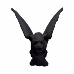 pair of aluminum gothic sitting winged gargoyles