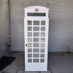 white english telephone phone booth british call box vintage style wooden