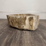 bathroom counter top petrified wood vanity vessel basin sink pws 25