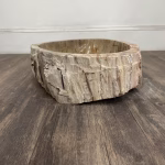 bathroom counter top petrified wood vanity vessel basin sink pws 11