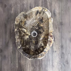 bathroom counter top petrified wood vanity vessel basin sink pws 20