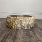 bathroom counter top petrified wood vanity vessel basin sink pws 24