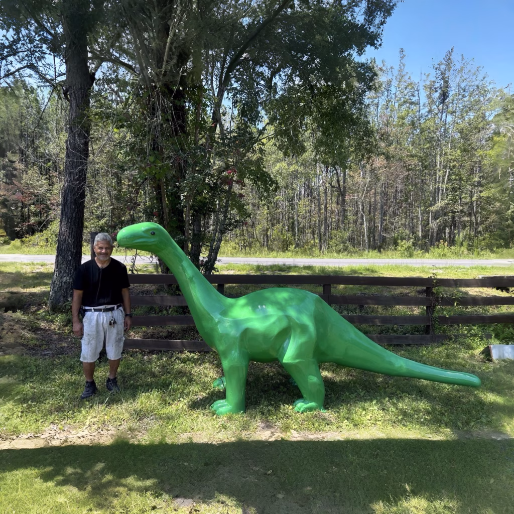 xl brachiosaurus sinclair aluminum dinosaur statue 140 inches
