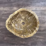 bathroom counter top petrified wood vanity vessel basin sink pws 05