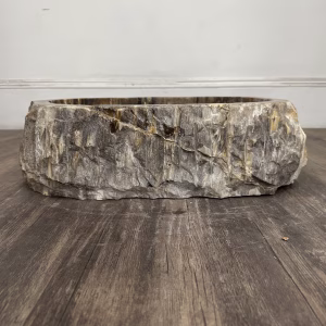 bathroom counter top petrified wood vanity vessel basin sink pws 07