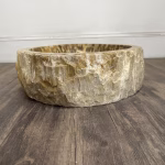 bathroom counter top petrified wood vanity vessel basin sink pws 05
