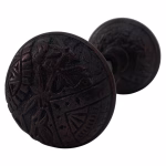 victorian style leaf door knobs in aged bronze