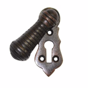 bronze ribbed swivel keyhole escutcheon