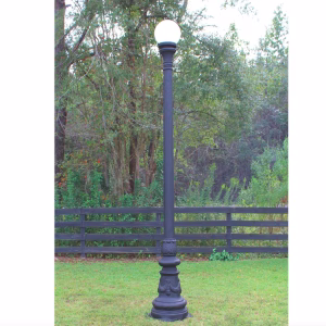 aluminum walkway pole light with globe shade 122 inch
