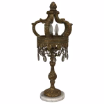 royal crown table lamp with mercury glass crystals and gold leaf