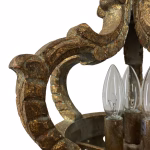 royal crown table lamp with mercury glass crystals and gold leaf