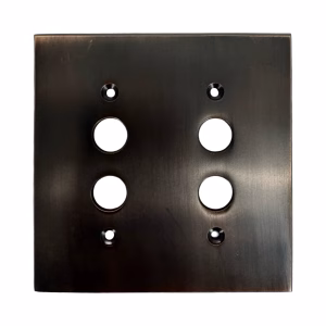 bronze two gang push button switch plate heavy casting