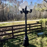 9 ft 5 arm victorian pole light for commercial or residential use round base