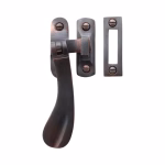 flat handle window casement latch set in bronze