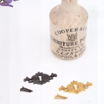 victorian style flared brass keyhole escutcheon 2 finish choices