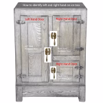 left or right handed ice box latch in solid brass for antique oak refrigerator