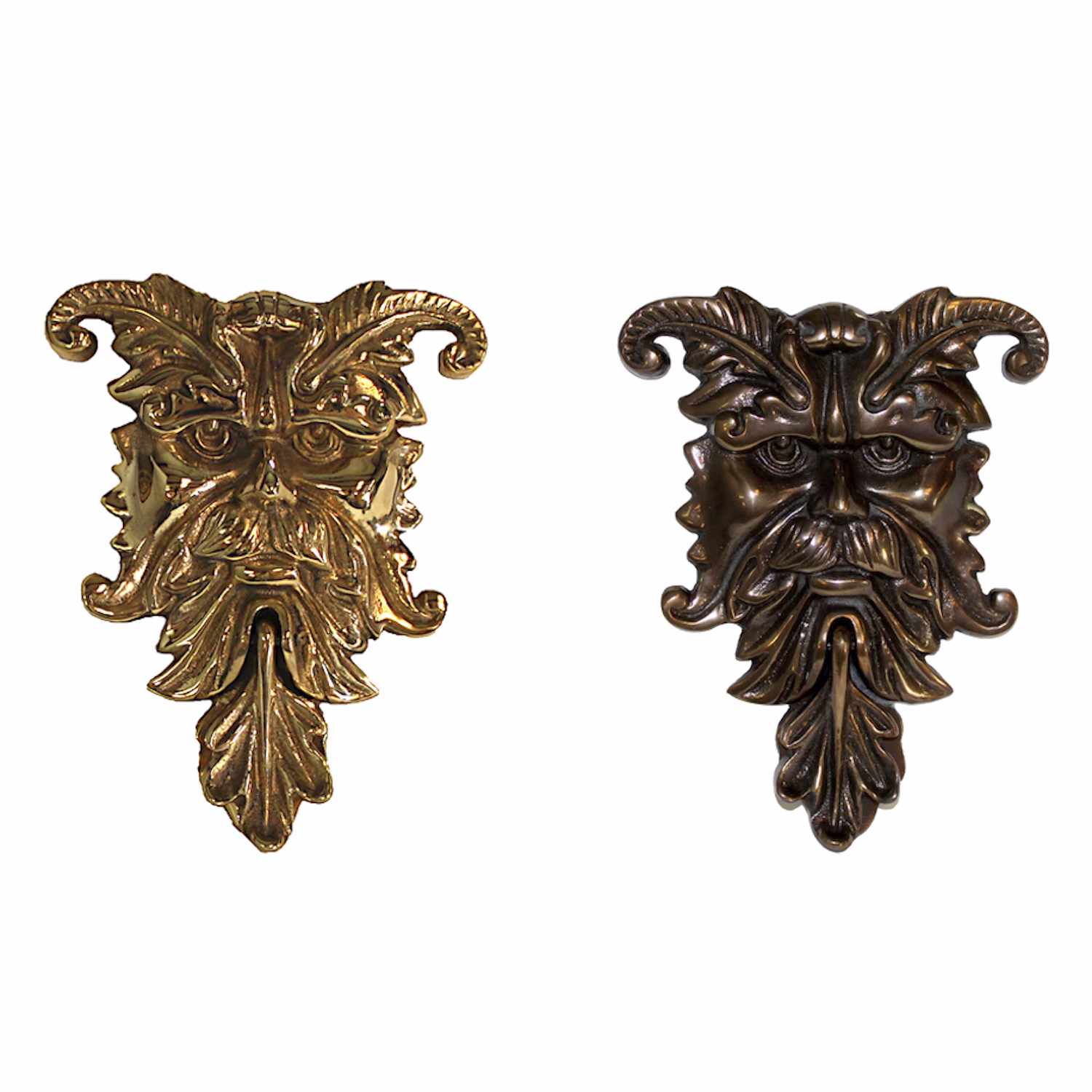 gothic rams head door knocker cast brass