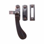 flat handle window casement latch set in bronze