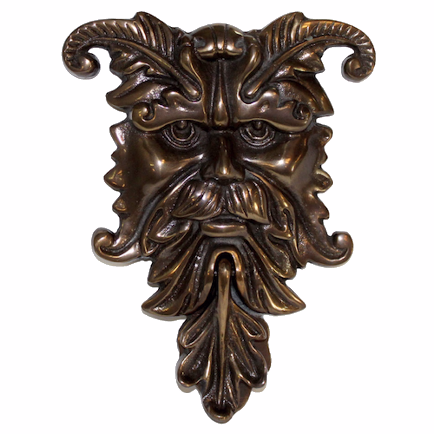 gothic rams head door knocker cast brass