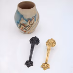 solid cast brass in oil rubbed bronze european crown door or cabinet pull