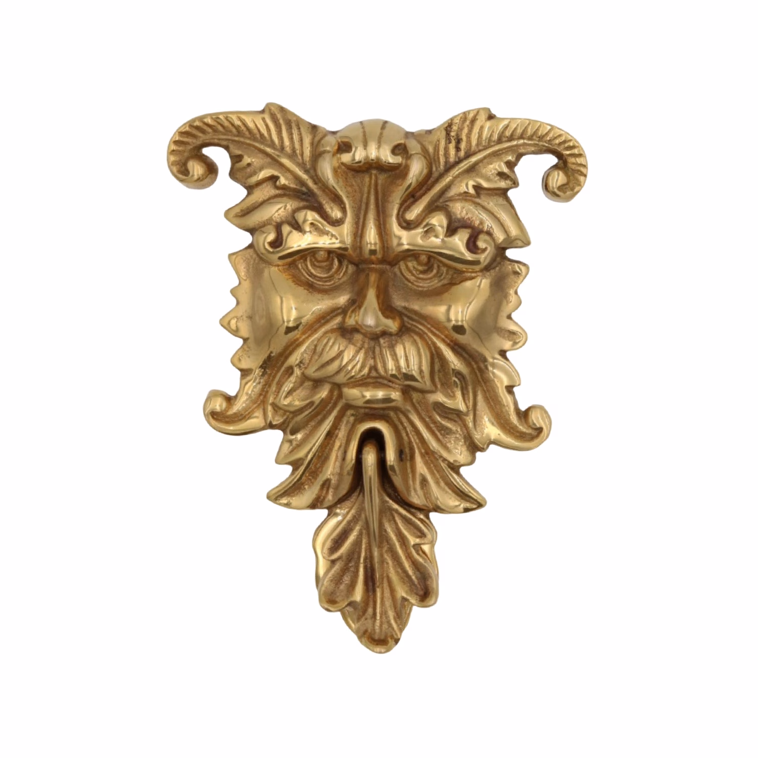 gothic rams head door knocker cast brass