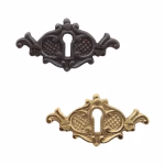 victorian style flared brass keyhole escutcheon 2 finish choices