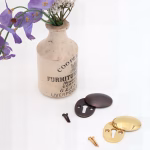 oval swivel keyhole escutcheon in brass