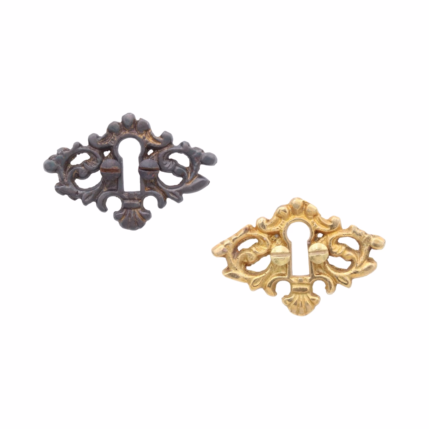 cabinet or door keyhole cover in brass the wing