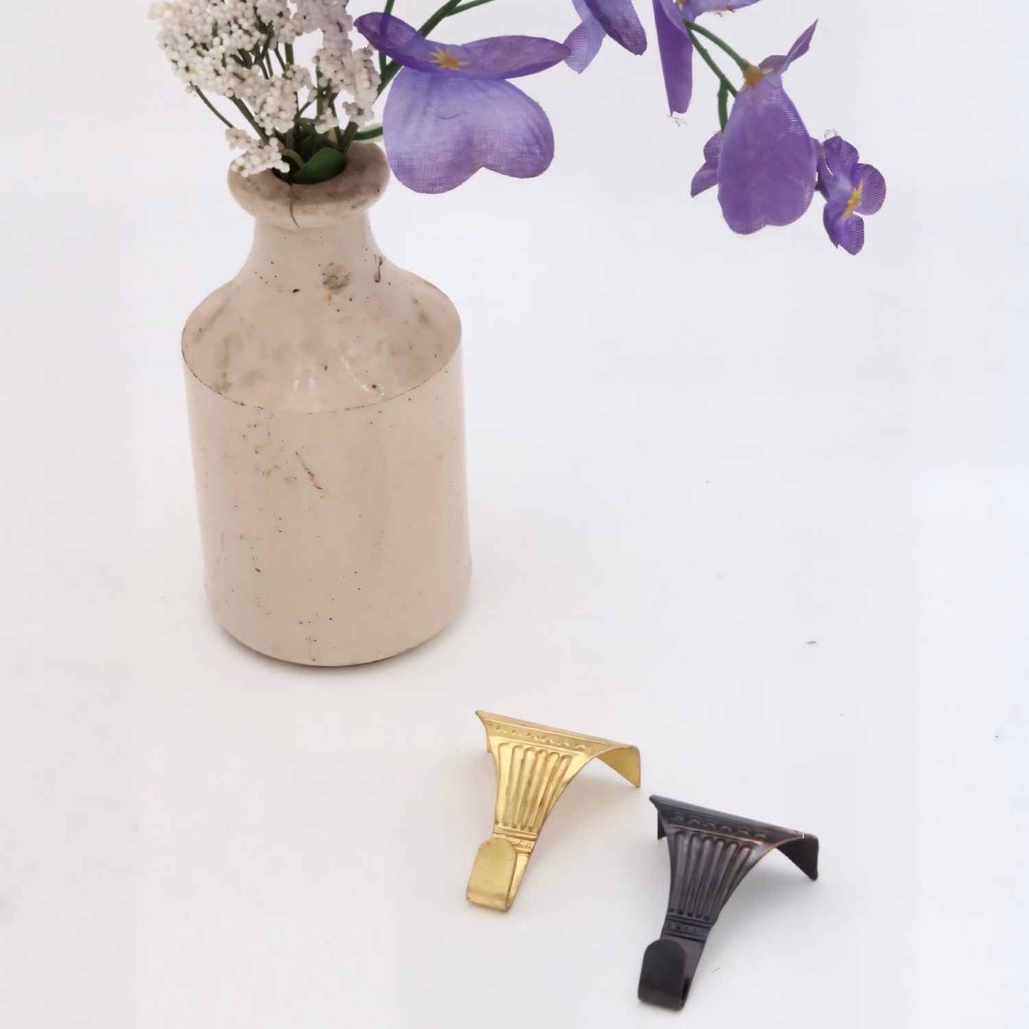 victorian picture rail hooks in solid brass 10 pcs 2 finish choices