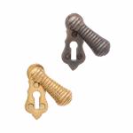 ribbed swivel keyhole escutcheon in cast solid brass