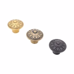 sunflower brass cabinet knob 1.25 inches 3 finish choices