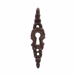 vertical cabinet door keyhole escutcheon in cast brass 3 finish choices