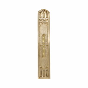 Polished Brass Gothic Greek Revival Style Door Pull with Arched Top