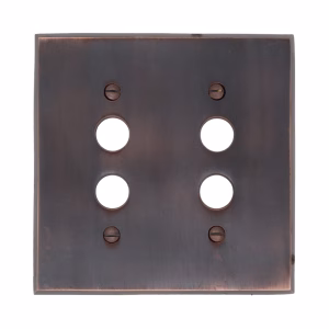 Bronze Double Gang Push Button Switch Plate Heavy Casting