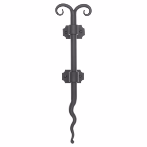 Black Cast Iron Entrance Door Pull Swirl Handle 18.25"