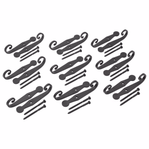 Black Wrought Iron Rat Tail Hand Made Shutter Dogs - 9 Pair