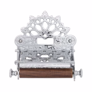 Wall Mount Fan Top Victorian Toilet Paper Holder in Polished Chrome