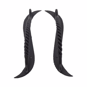 Pair of Cast Iron Curled End Twisted Pull Door Handles 13 Inch