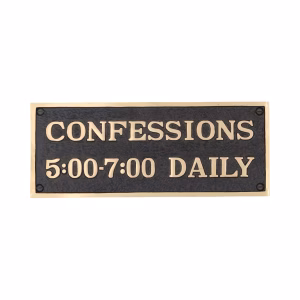 Fun Catholic Daily Confessions Plaque Door Sign