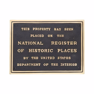 National Register of Historic Places Thick Brass Replica Plaque Wall Sign