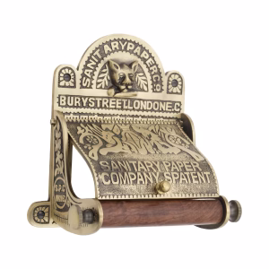 English Sanitary London Toilet Paper Holder in Antique Highlighted Bronze