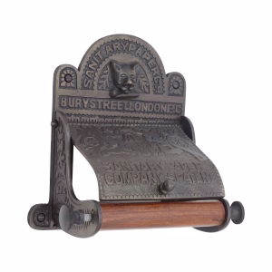 The Sanitary London Toilet Paper Holder in Aged Bronze