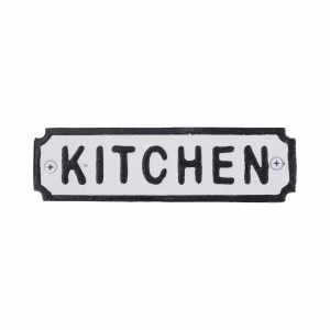 Old Fashioned Cast Iron Kitchen Sign with Aged Paint Finish 7.5 inches