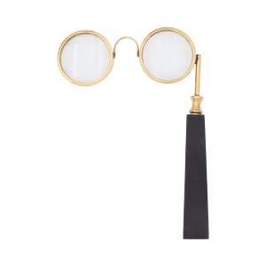 Hand Held Magnifying Eyeglasses Lorgnettes Solid Brass Frame Antique Style